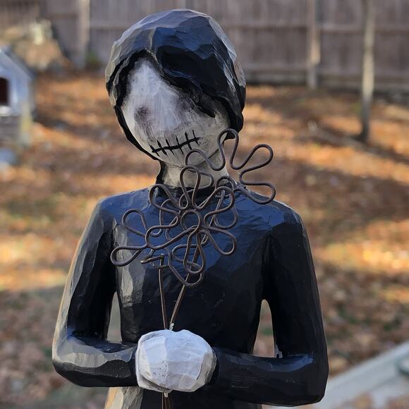 Creepy Odd Gothic Ghost Girl Altered Repainted Willow Tree Figure Figurine Goth - Picture 3 of 8